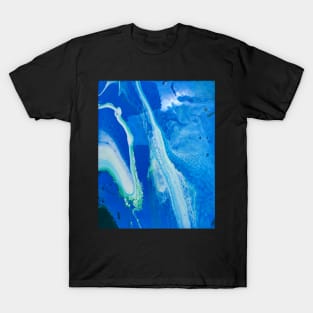 Ocean Themed Acrylic Pour Painting T-Shirt